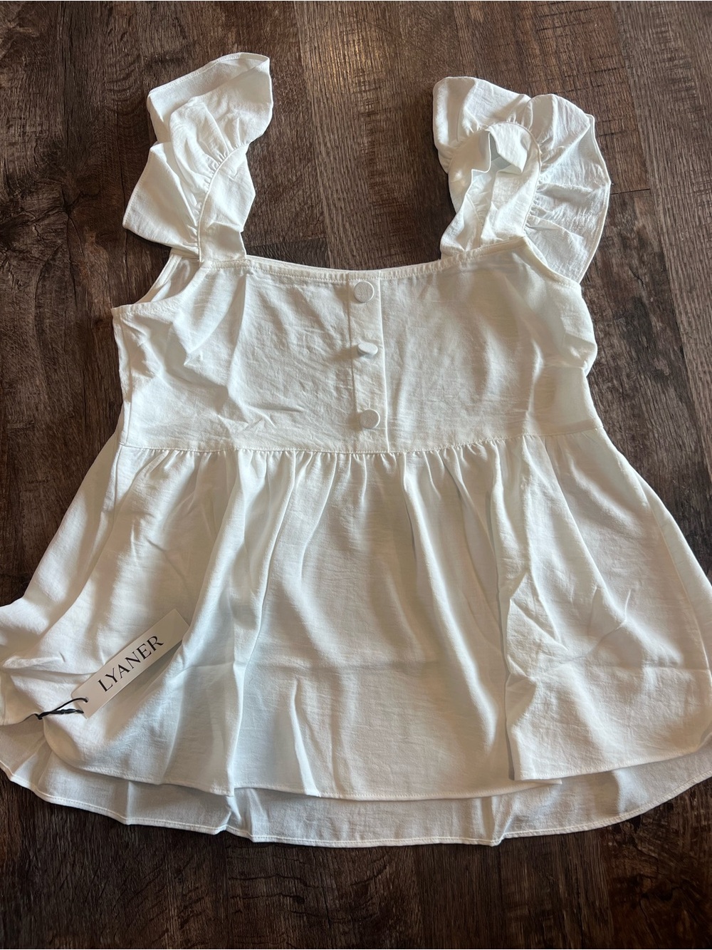 Small White Ruffle Strap Peplum Top